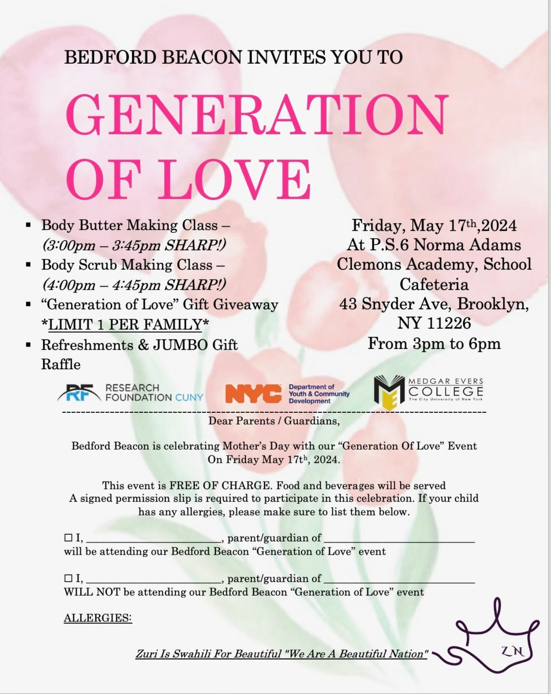 Zuri Sponsors Generation of Love!!!!